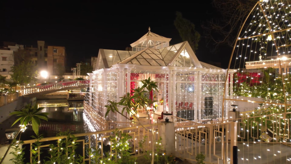Glass House on water at Riyank Farms Patna