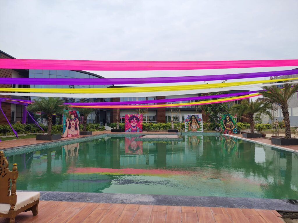 Pool side Haldi at Riyank Farms, Patna